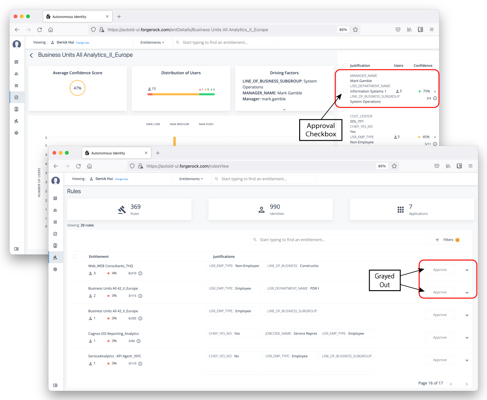 autoid approval checkbox buttons