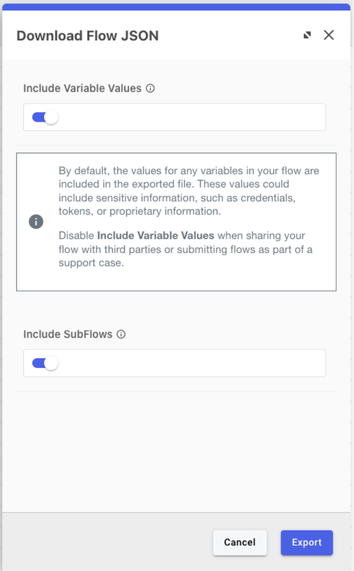 Download Flow JSON