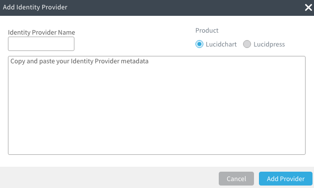 Image of the Add Identity Provider screen.