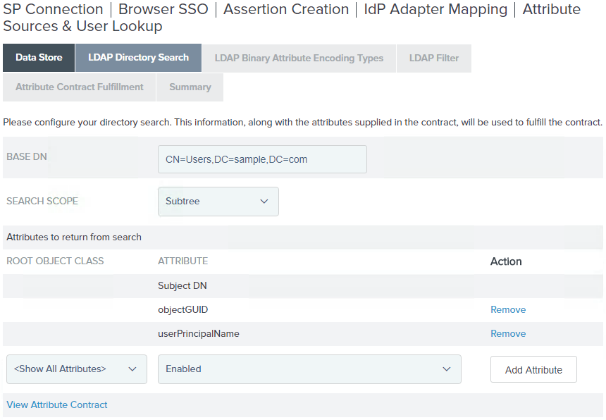 Screen capture of LDAP directory search.