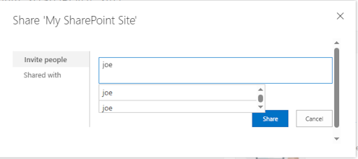 Screen capture of a search by username