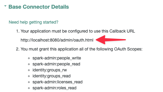 Webex Callback URL