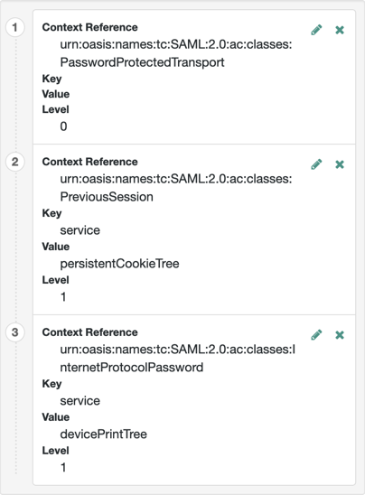 Choose the authentication mechanisms AM uses when receiving authentication requests that specify an authentication context class.