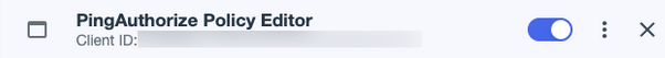 Screen capture of the toggle to enable the PingAuthorize Policy Editor application