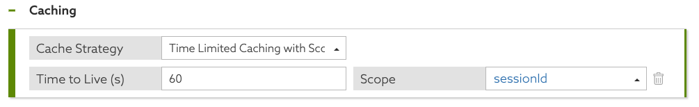 Screen capture of the Caching section settings for a Trust Framework attribute