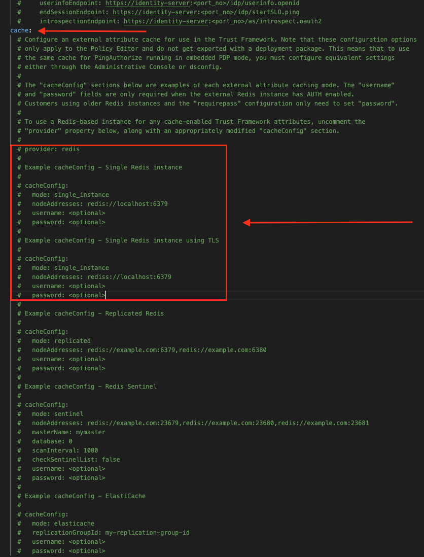 Screen capture of the Redis mode options for embedded PDP mode with the single Redis instance configuration highlighted