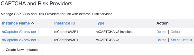 Screenshot of the Captcha Providers window