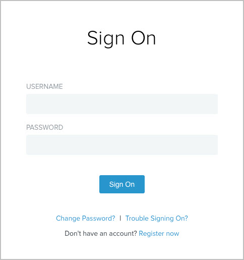 Screen capture of a sample sign-on page