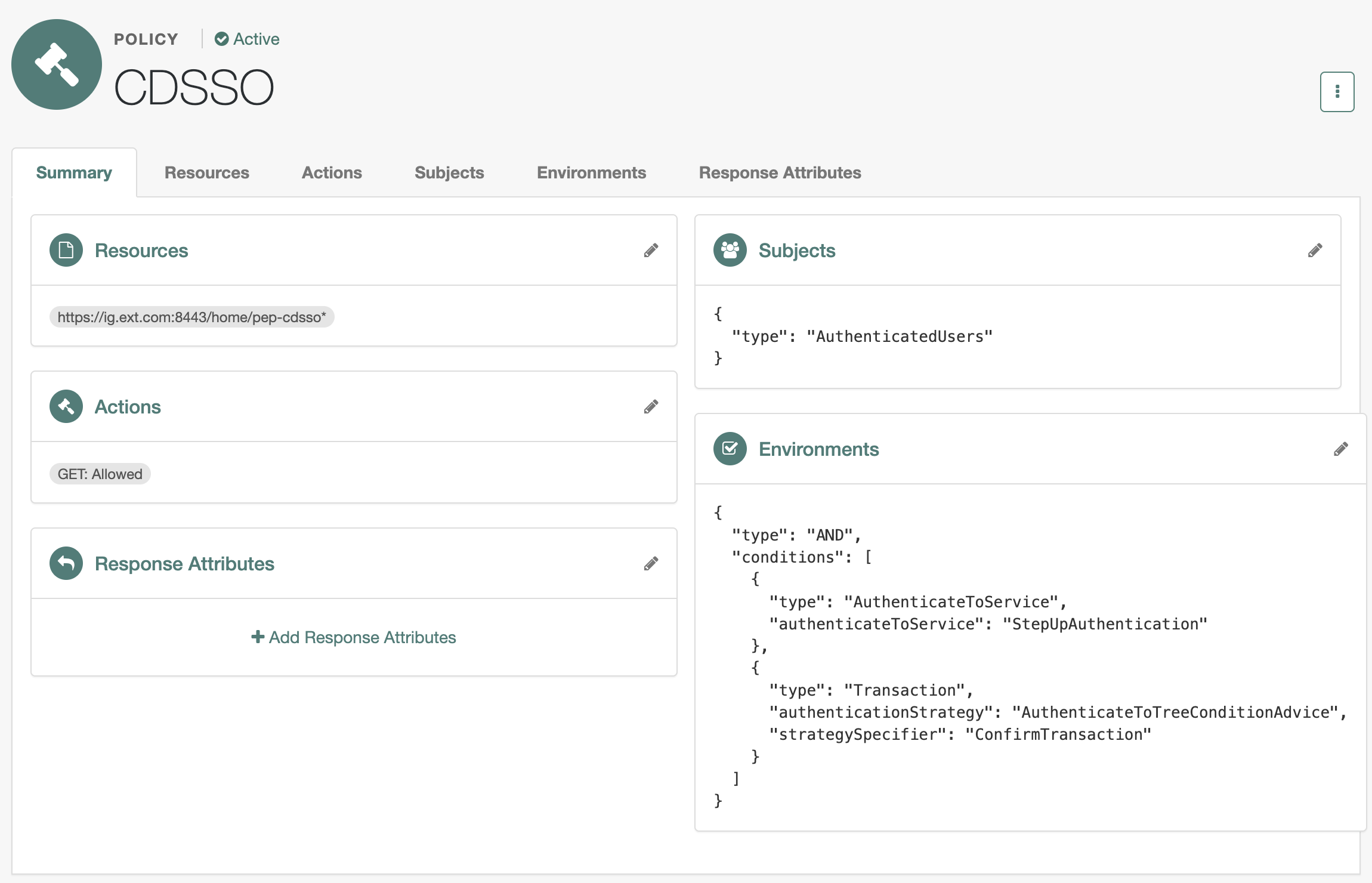 CDSSO policy summary