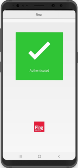 A screen capture of the green Authenticated message with a check mark indicating successful authentication and your access is approved.