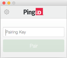 A screen capture of the PingID desktop app window, showing the Pairing Key field.