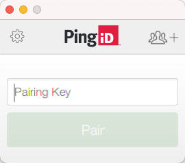 A screen capture of the PingID desktop app window, showing the Pairing Key field.