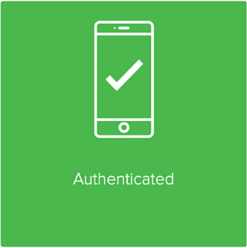 A screen capture of the green Authenticated check mark