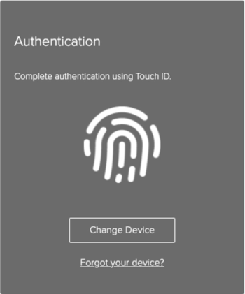 A screen capture of the Complete authentication using Touch ID window.