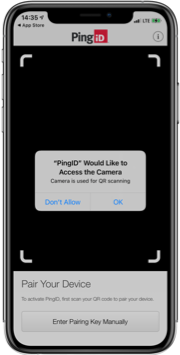 An image of an iPhone screen with the Details of your pairing key and QR code are displayed on your web browser.