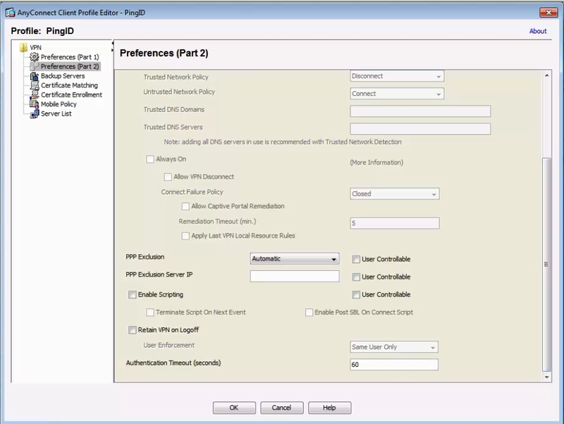 A screen capture of the Preferences (Part 2) window in the Cisco ASDM client.