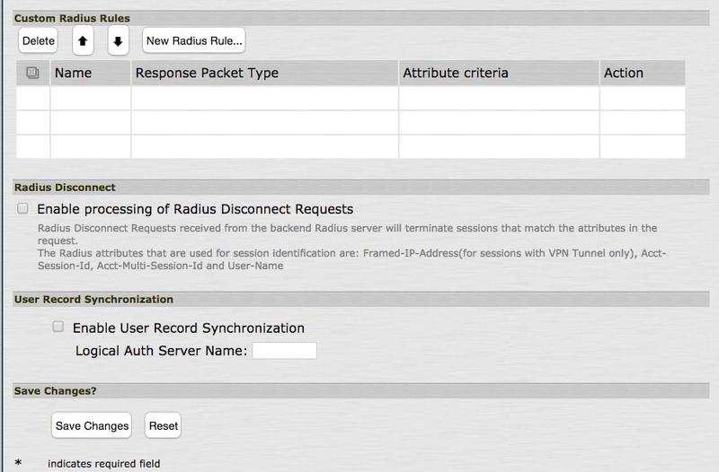 A screen capture of the Custom Radius Rules section.