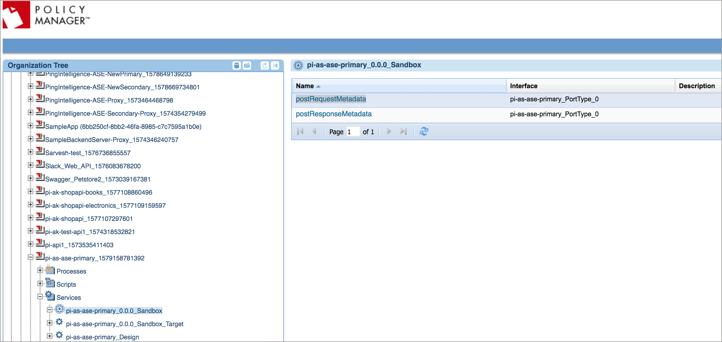 A screenshot of the ASE API details in Akana Policy Manager with the Operation Name highlighted.