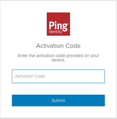 Screen capture of the prompt requesting the user’s activation code.