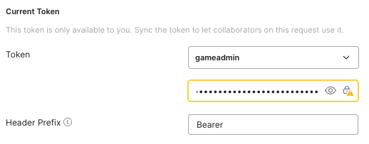 Screen capture of the Current Token in Postman showing access token settings.