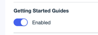 A screenshot of the Getting Started toggle in the on position.