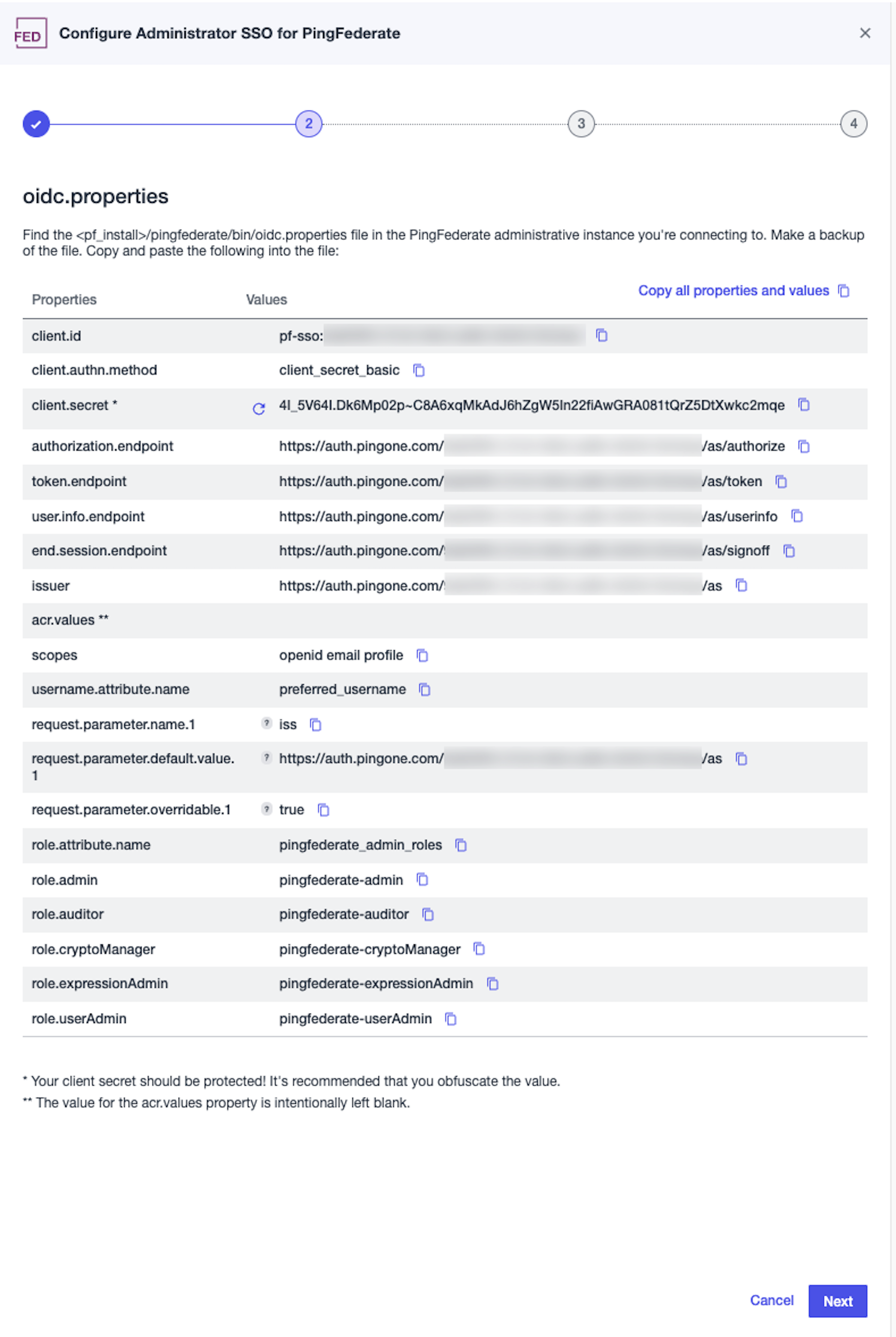 A screen capture of the PingFederate SSO step 2.