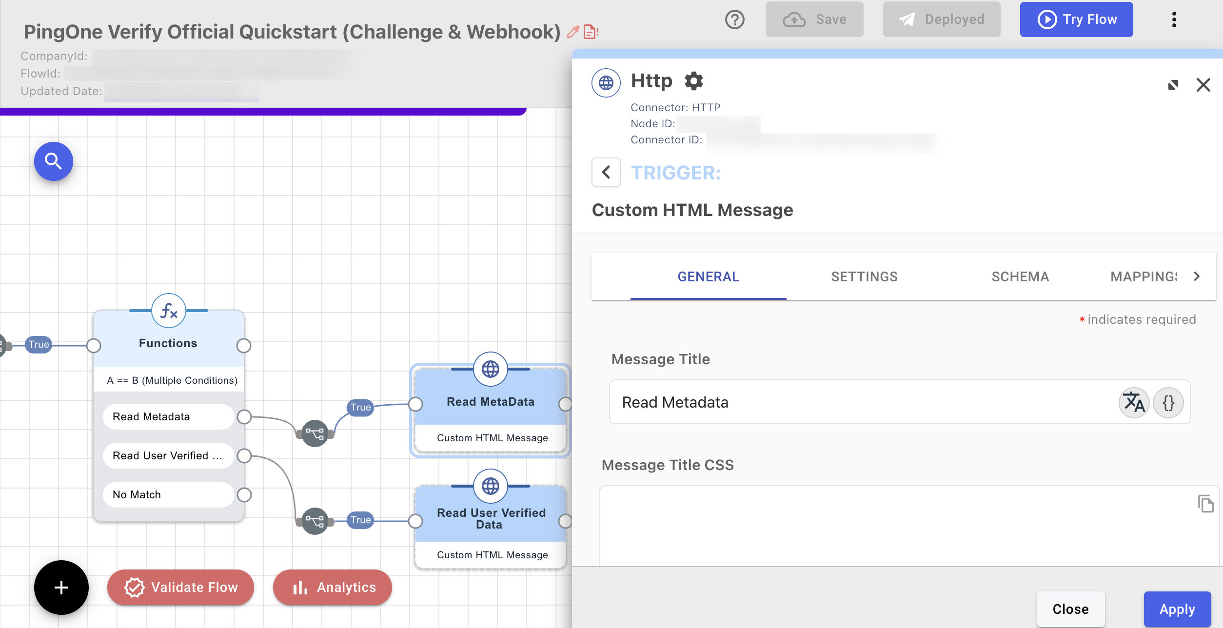 Screen capture of the read metadata node in a DaVinci flow.