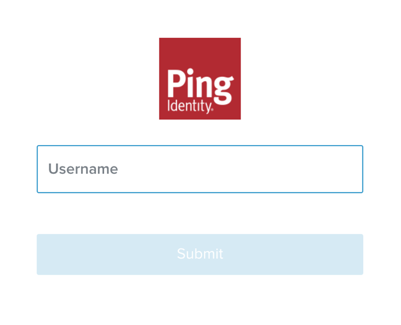 A screen capture of the username entry screen in PingOne.