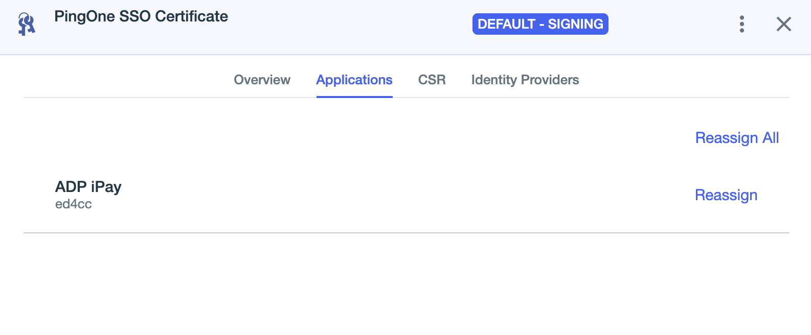 A screenshot of the view of the certificates page.