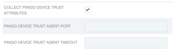 Screen capture of configuring PingFed to use the PingID Device Trust agent