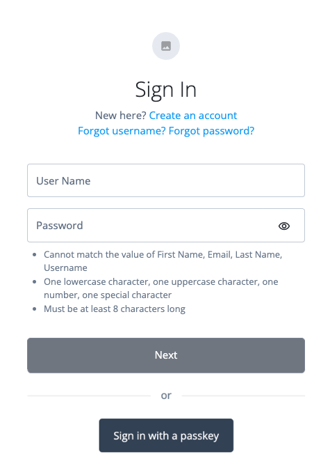 Example sign in page with WebAuthn conditional UI