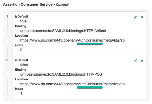 Editing the Consumer Service URLs for integrated mode.