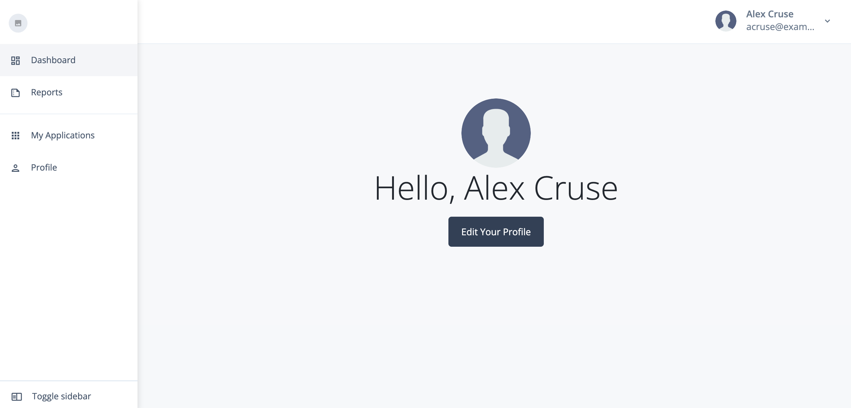 Dashboard for signed-in end user