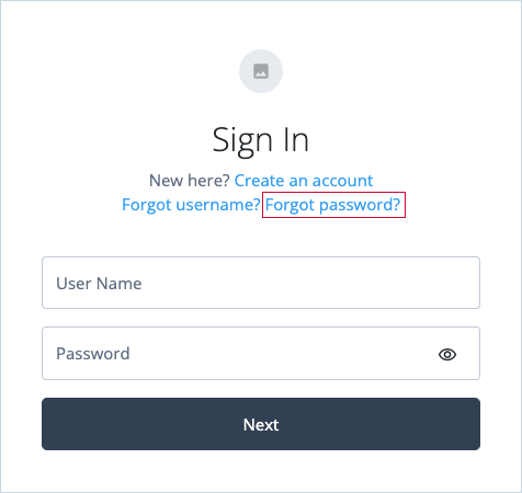 Forgot password link on Sign In page