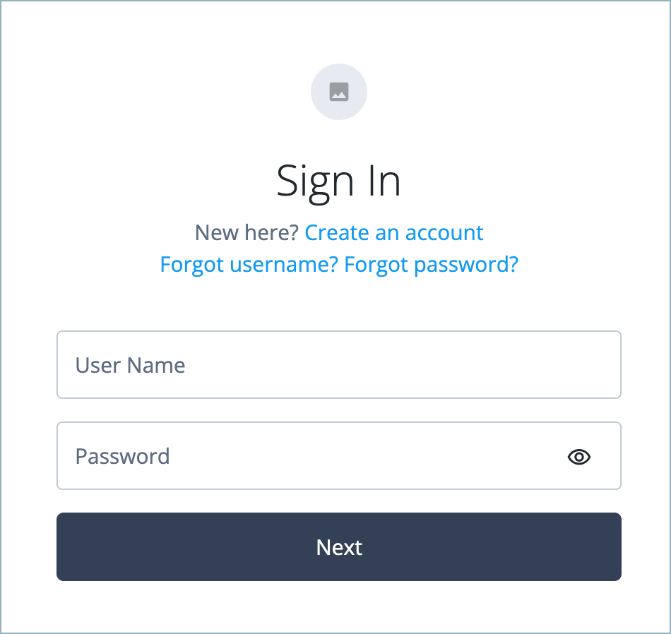End-user Sign in page