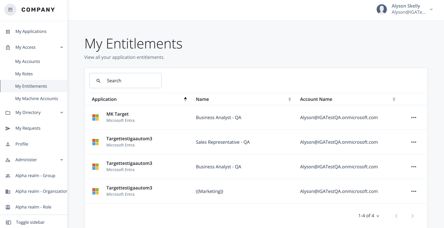 View your entitlements.