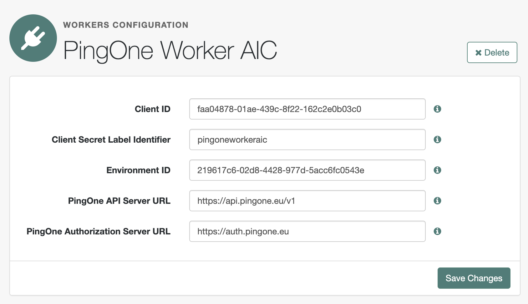 Example worker service configuration