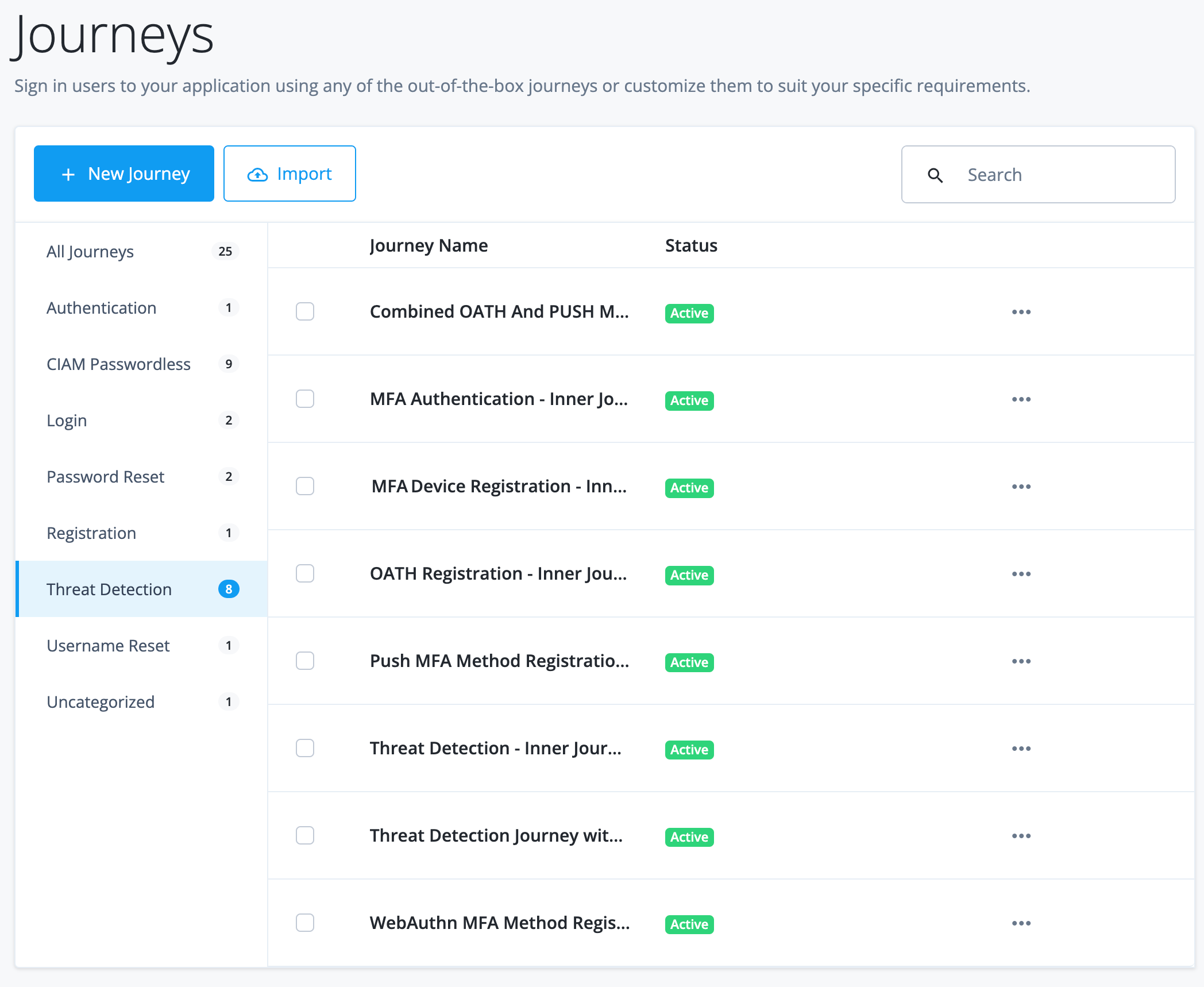 Threat detection journeys