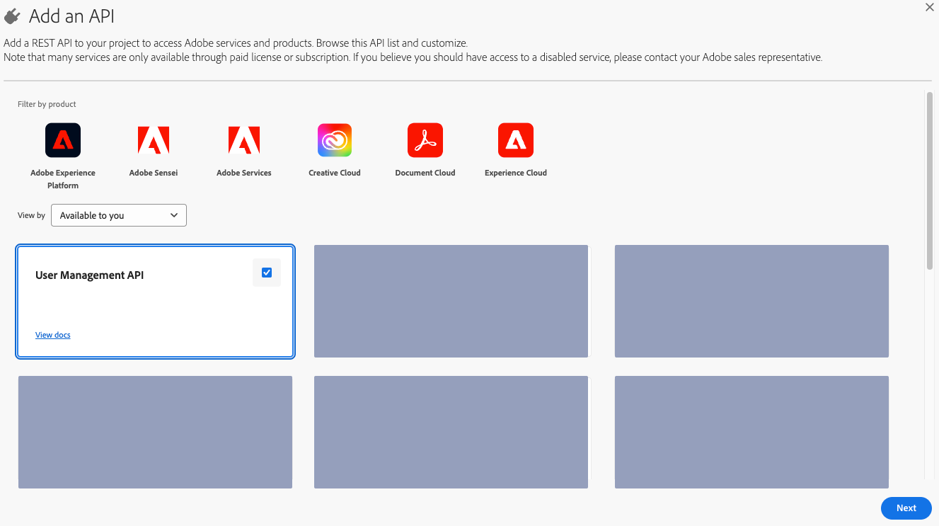 Adobe Admin Console, Add User Management API