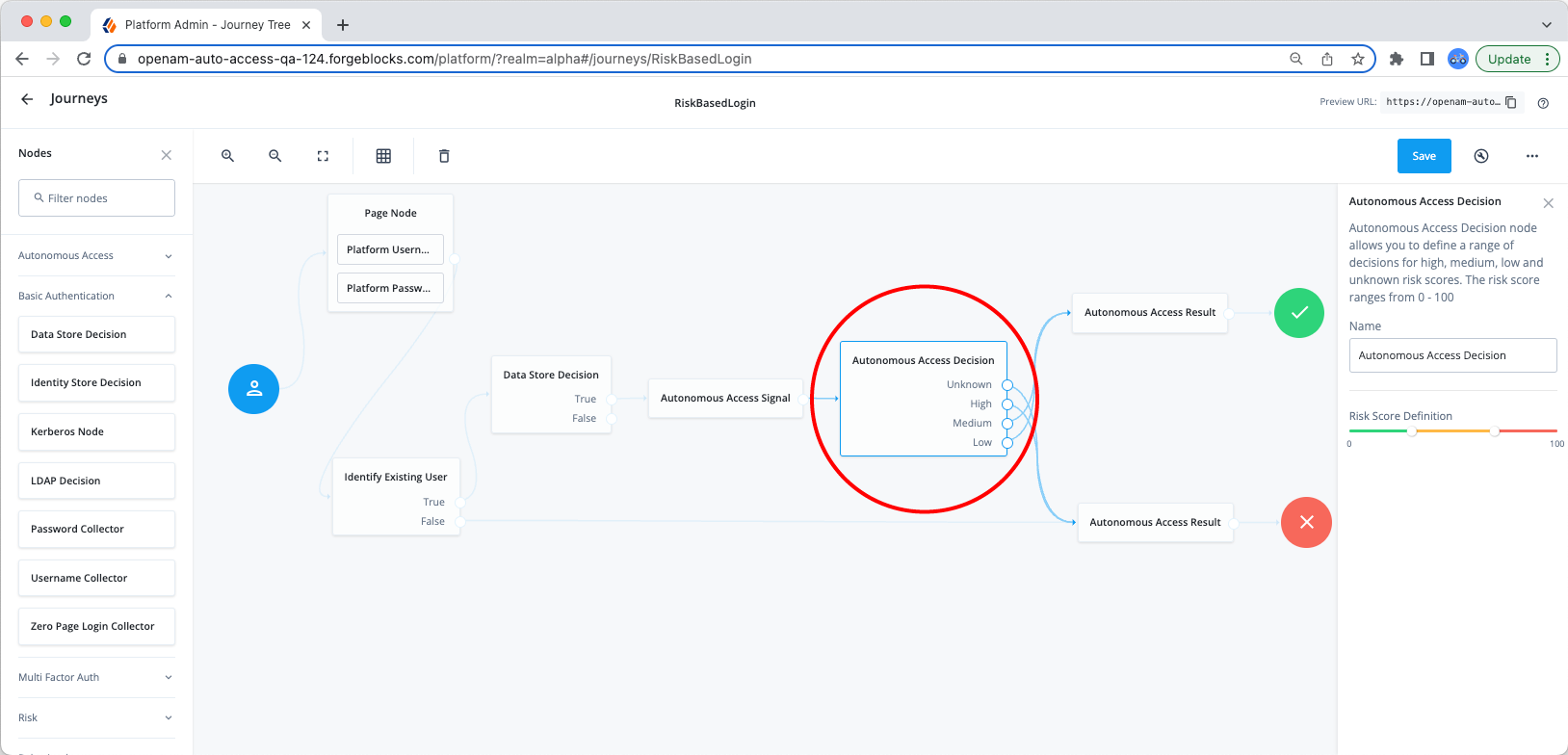 auto access decision node