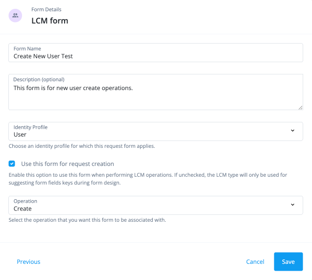 LCM form details