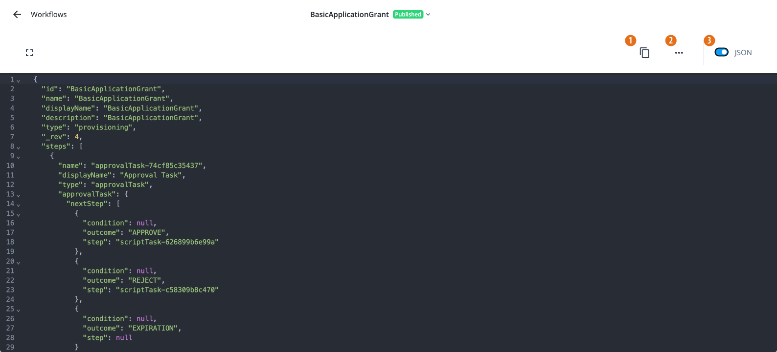 The Workflow JSON UI.