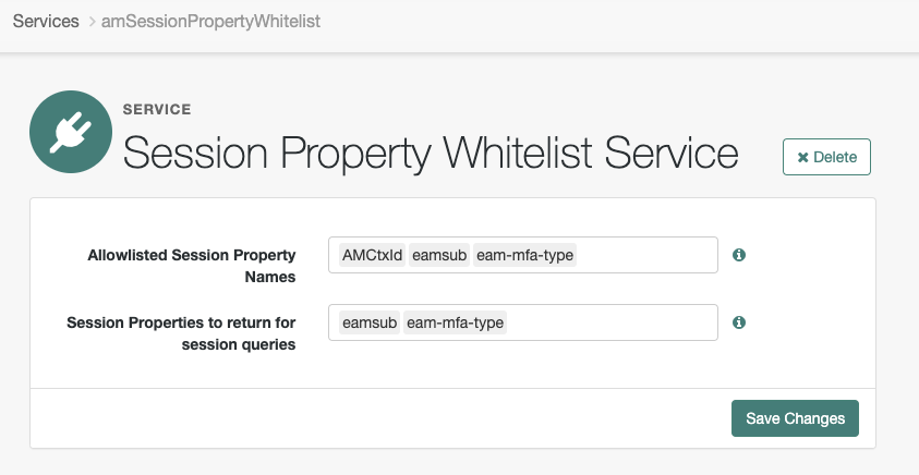 Session Property Whitelist Service