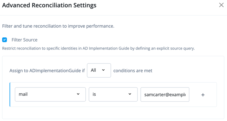 Filter reconciliation to be a single user