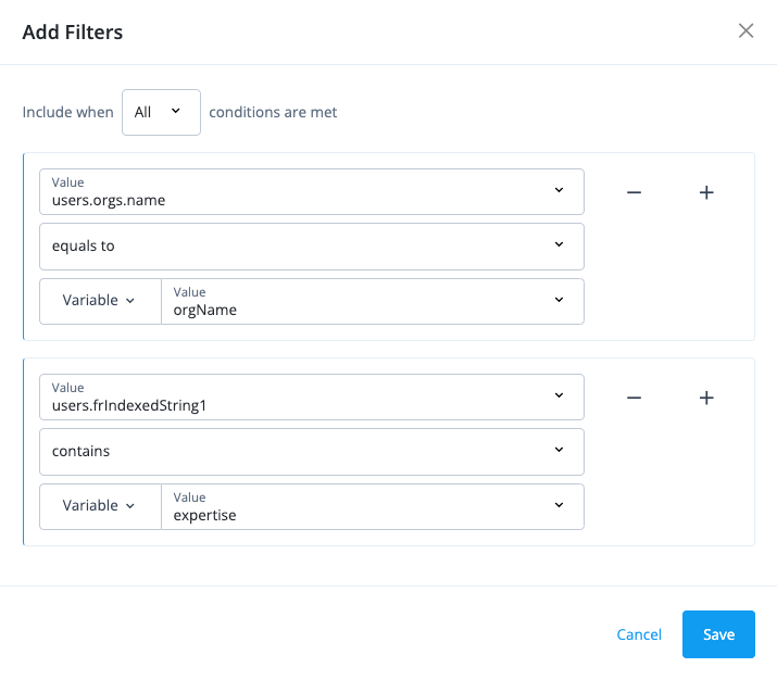 Add filters to a custom report.