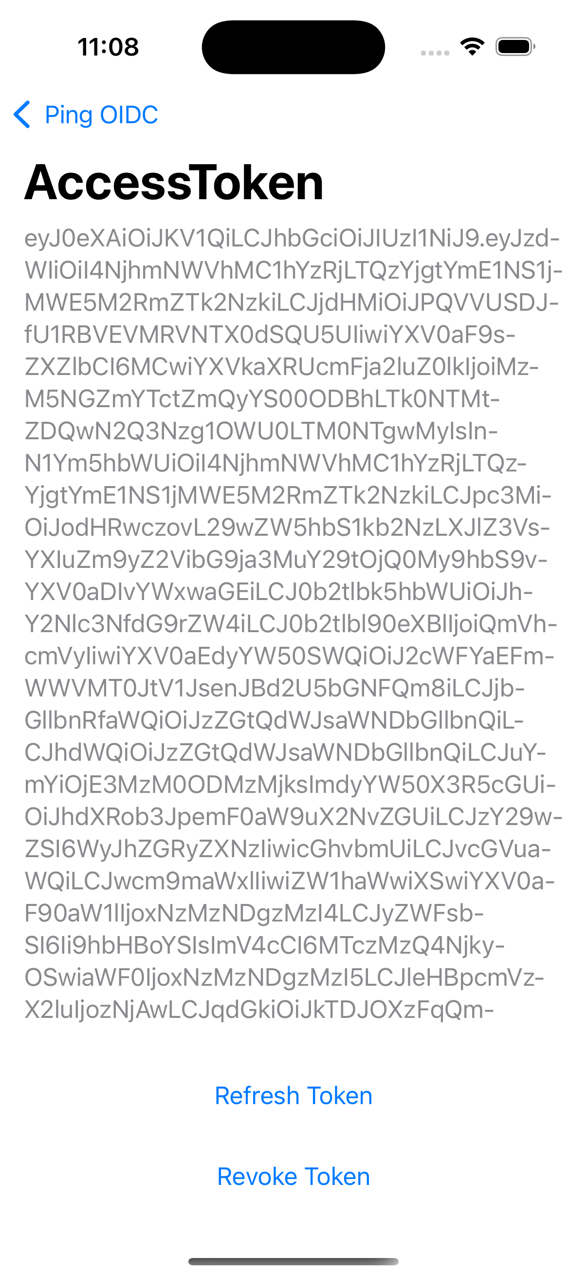 ios oidc login sample access token