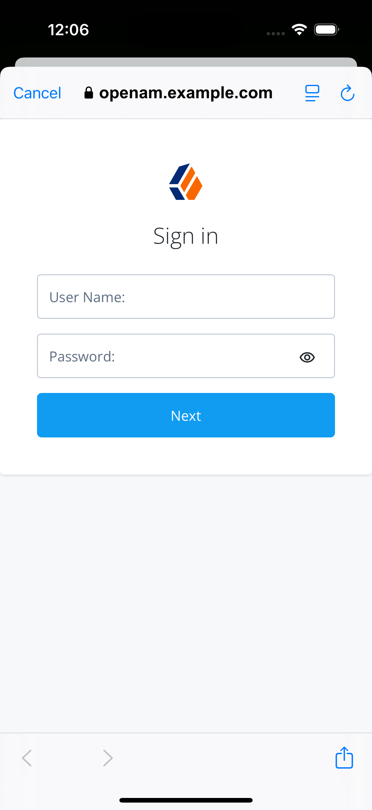 ios oidc login sample am ui