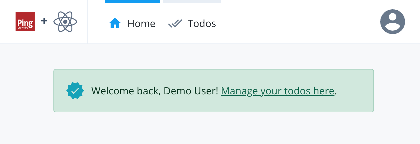 The app displays user info after successful authentication.