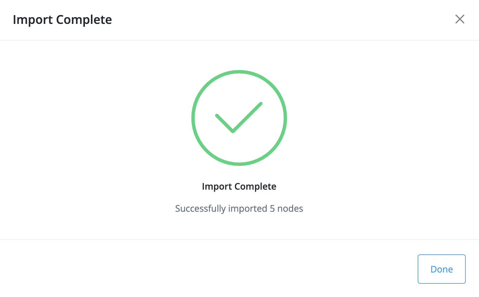 A screenshot of the Custom Nodes import dialog in the PingOne Advanced Identity Cloud admin console.