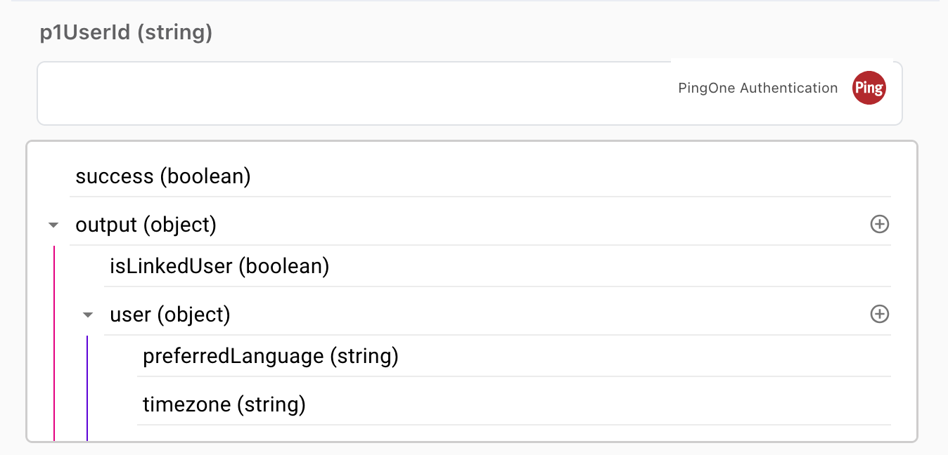 A screenshot of the available objects and variables that can be used to populate the p1UserId field.